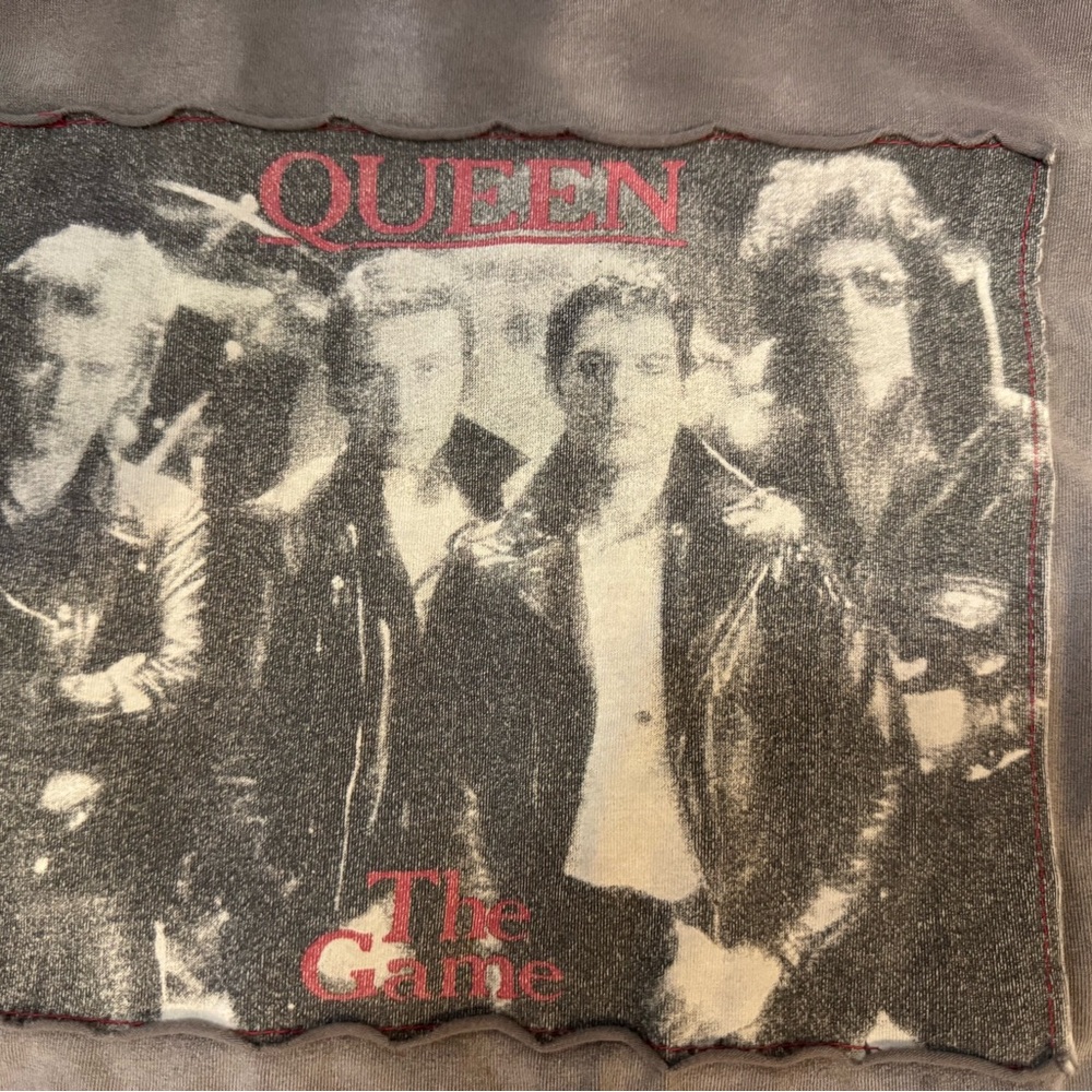 EXCELLENT QUEEN THE GAME ROCK BAND LONG SHIRT COTTON GRAY VERY RARE SIZE L
